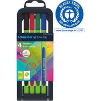 Schneider Line-Up - Fineliner - saphirschwarz, Blackforest Green, Lapisblau, Romantic Red - 0.4 mm (Packung mit 4)