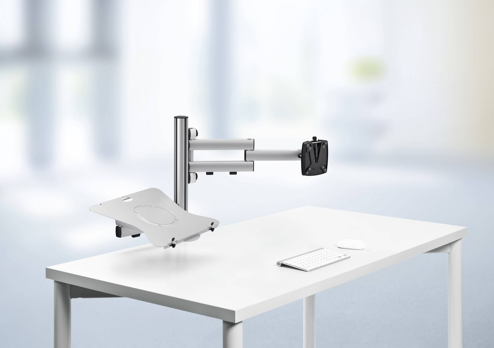 Novus Business Combination Mehrplatzset, Monitor- u. Notebookhalter an Säule