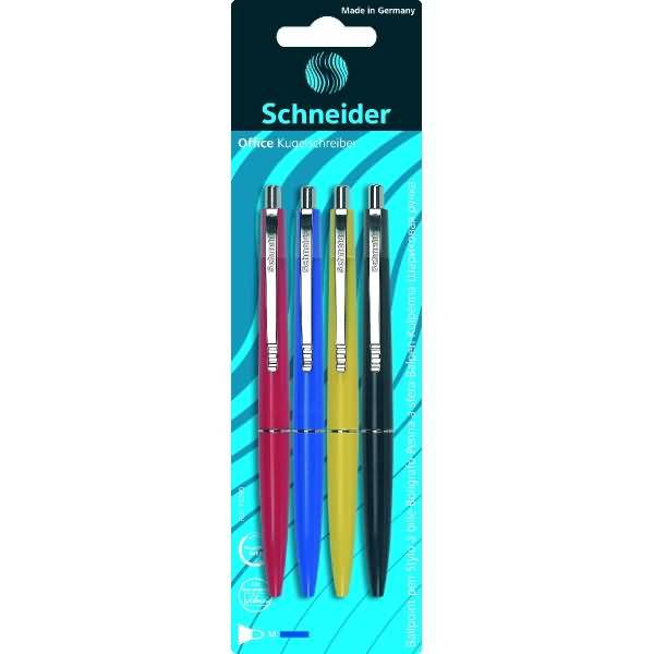Kugelschreiber Office Druckmechanik M blau Blisterkarte sortiert VE=4 Stück