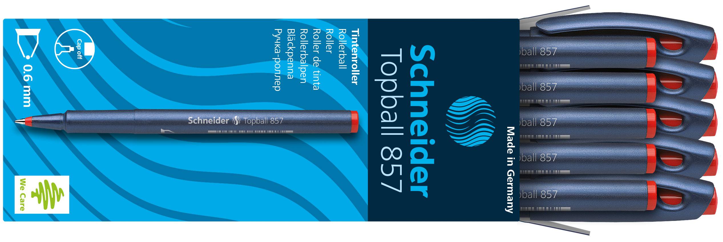 Tintenroller Topball 857 rot, Strichstärke ca. 0,6 mm