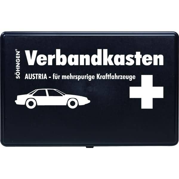 Verbandkasten Österreich-Norm schwarz für mehrspurige KFZ DIN 13164