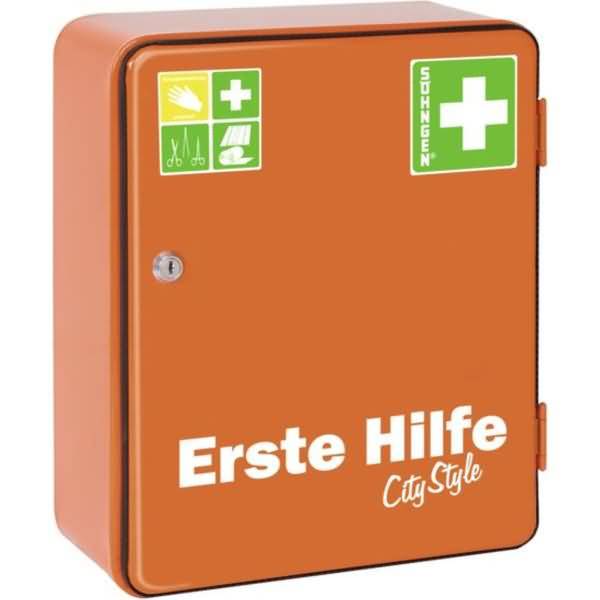 Verbandschrank Heidelberg City Style orange leer