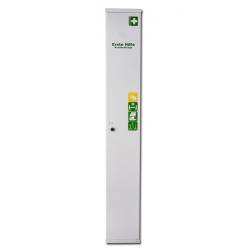Stehschrank "NovoLine 4" für klappbare Krankentrage - mit Fächern in der Tür - Maße 2.000 x 300 x 200 mm - Farbe weiß