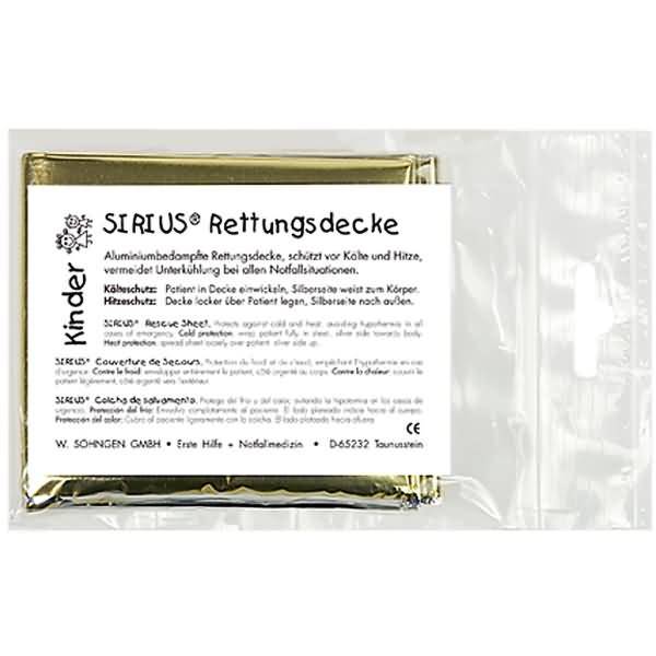Rettungsdecke Kinder Sirius silber-gold 160x120cm