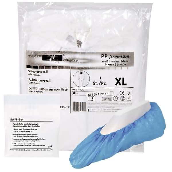 Einweg-Set Schutzbekleidung groß mit Overall