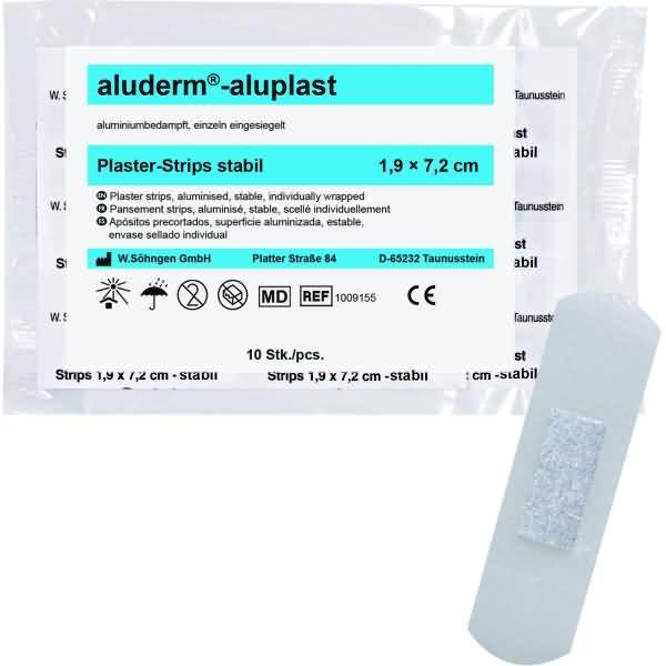 Wundpflaster aluderm-aluplast stabil Strips 1,9x7,2cm VE=10 Stück
