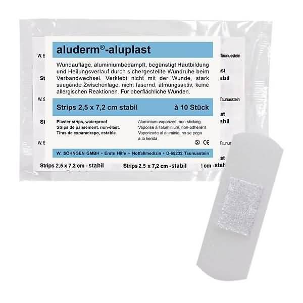 Wundpflaster aluderm-aluplast stabil Strips 2,5x7,2cm VE=10 Stück