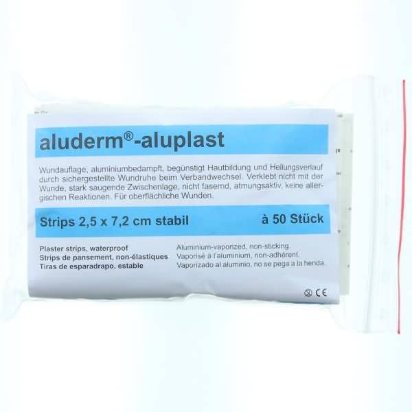 Wundpflaster aluderm-aluplast stabil Strips 2,5x7,2cm VE=50 Stück