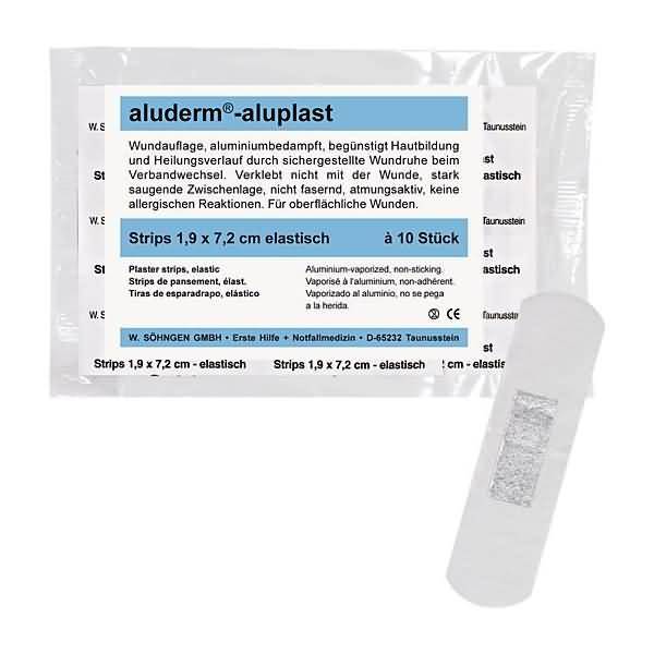 Wundpflaster aluderm-aluplast elastisch Strips 1,9x7,2cm VE=10 Stück