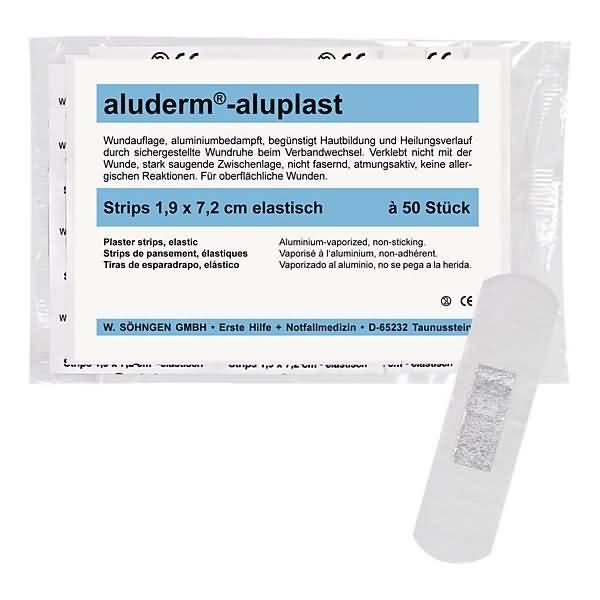 Wundpflaster aluderm-aluplast elastisch Strips 1,9x7,2cm VE=50 Stück