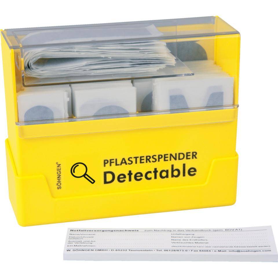 SÖHNGEN® Pflasterspender Detectable, 130 Pflasterverb. in 5 Größen, 160x122x57mm