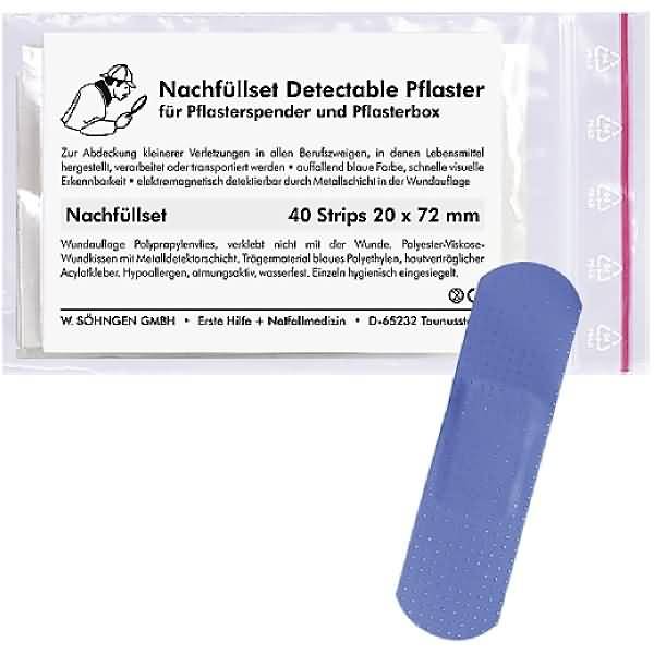 Pflaster Nachfüllset detectable Strips 2,0x7,2cm VE=40 Stück