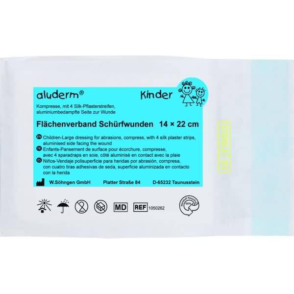 Flächenverband aluderm Kinder für Schürfwunden