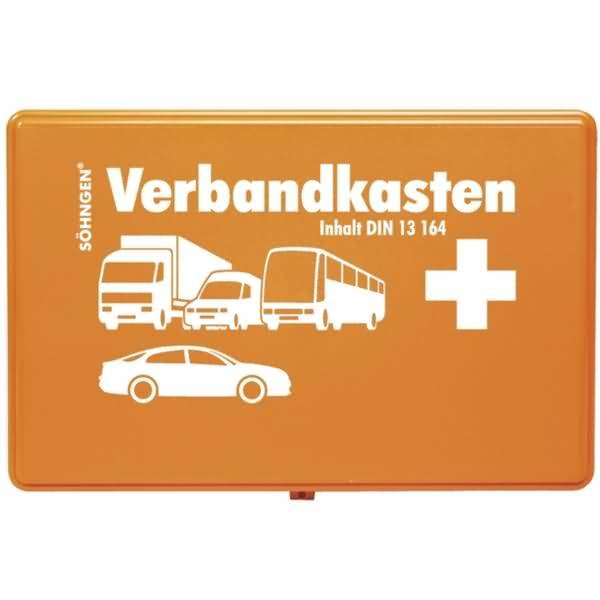 KFZ-Verbandkasten Kunststoff orange mit Füllung Standard DIN 13164