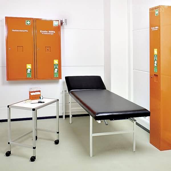 Wandklapp-Ruheraumliege Stahl Kopfteil verstellbar senkrecht schwarz