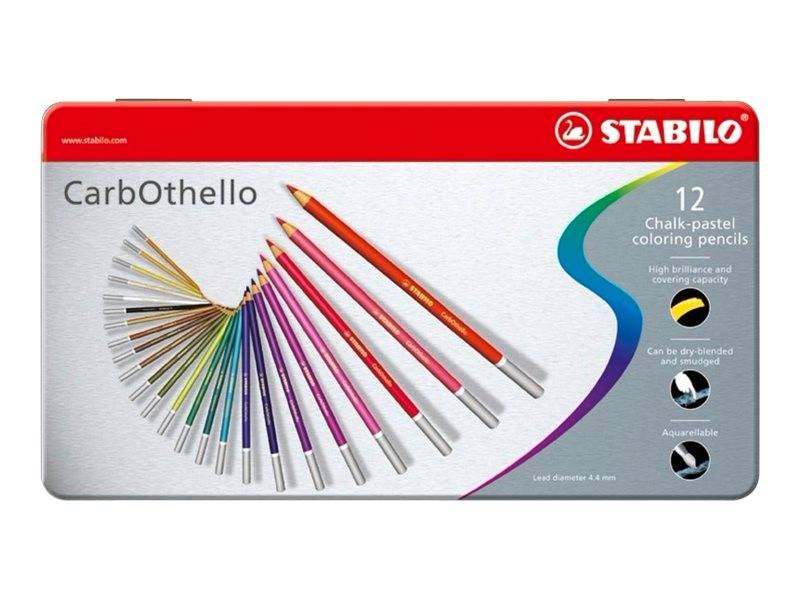 STABILO CarbOthello - Farbstift - kreidepastellfarben - gemischte Farben - 4.4 mm (Packung mit 12)
