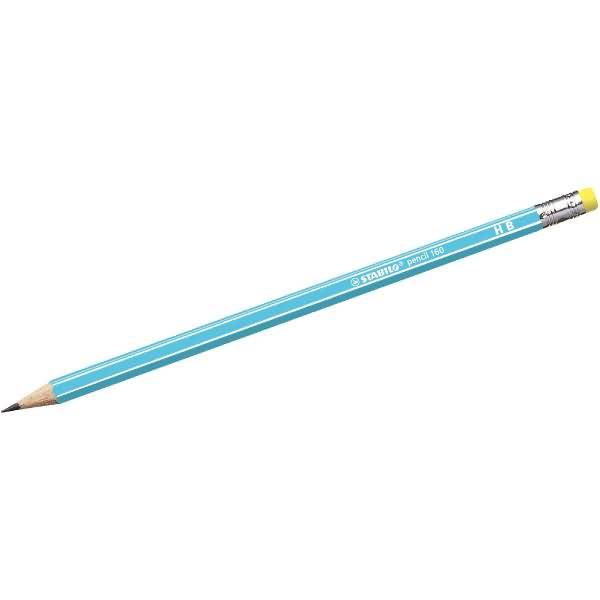 Schulbleistift sechskant mit Radierer pencil 160 HB blau
