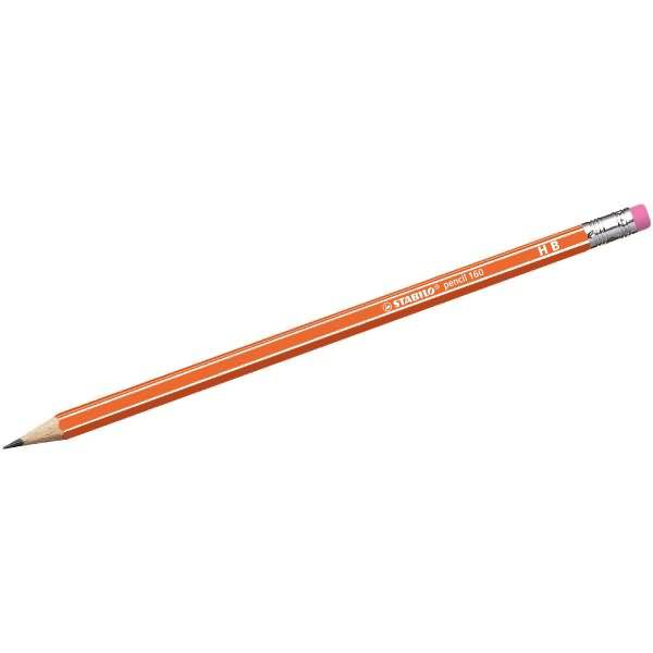 Schulbleistift sechskant mit Radierer pencil 160 HB orange