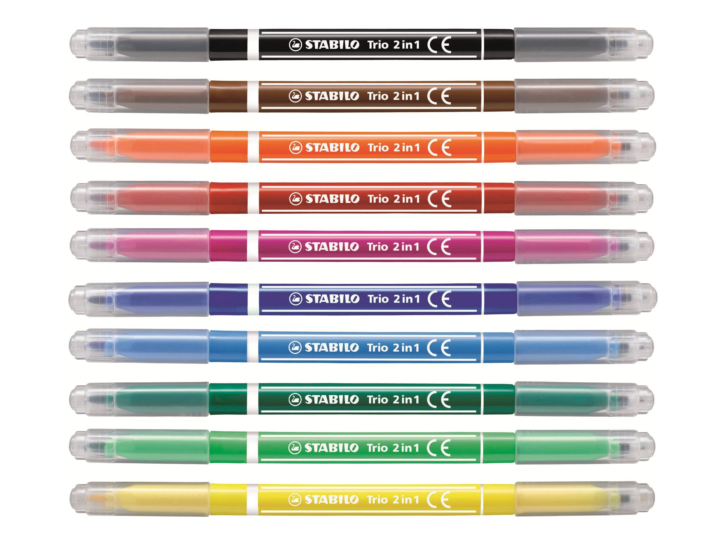 STABILO Trio 2 in 1 - Doppelspitzenfilzstift - 0.5 mm / 2 mm - fein / breit (Packung mit 10)