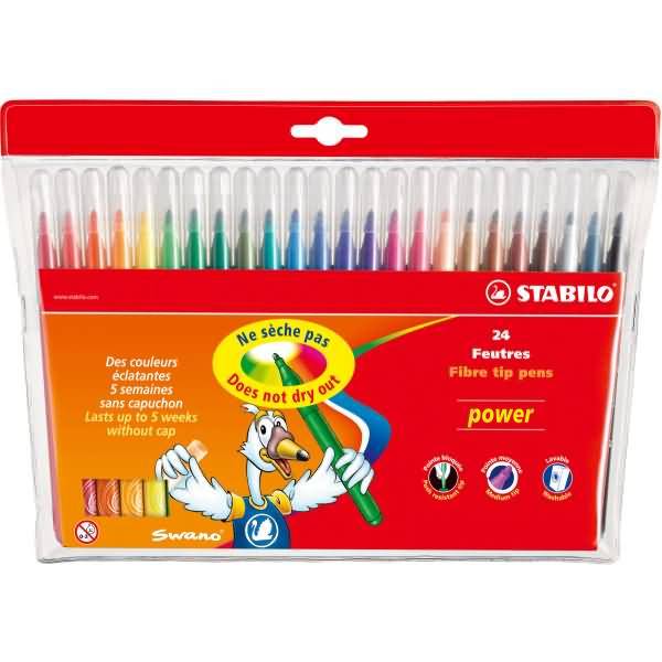 Fasermaler power Kunststoffetui mit 24 Stiften