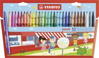 STABILO power, Medium, 30 Farben, Mehrfarbig, Rundspitze, 2 mm, Mehrfarbig