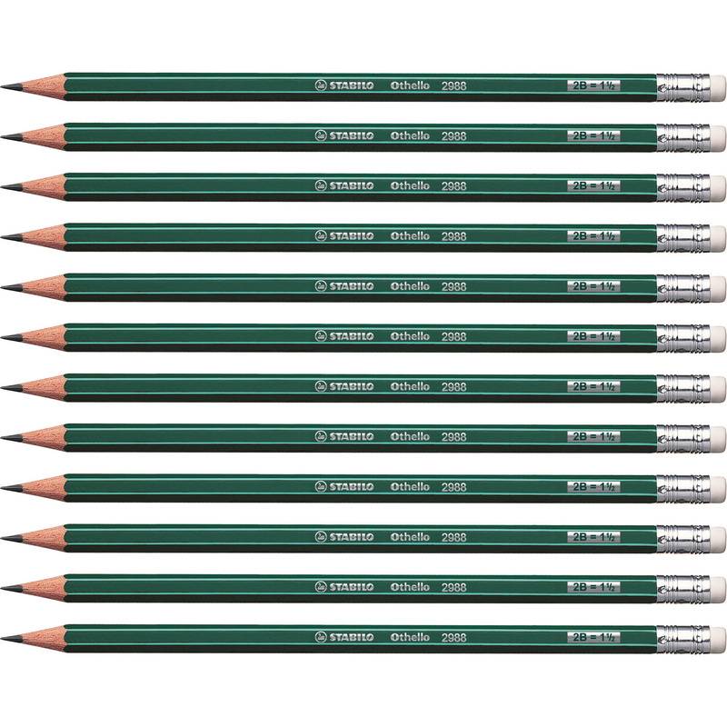 STABILO Bleistift Othello mit Radierer, Härtegrad: 2B