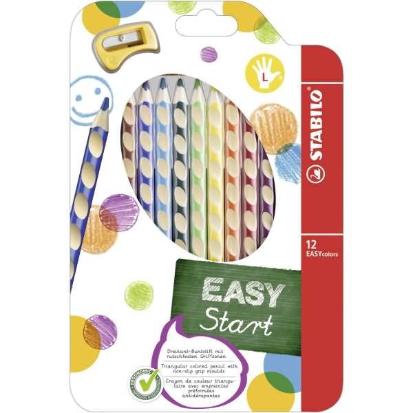 Dreikant-Buntstift Easycolors Linkshänder Etui VE=12 Farben