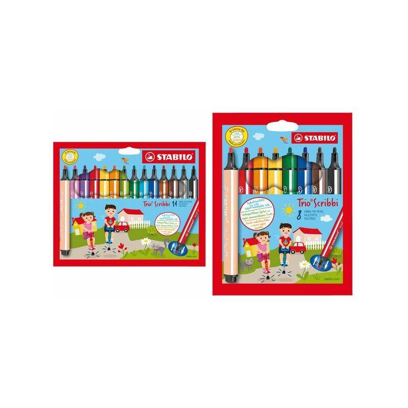 STABILO Trio Scribbi - 14 Farben - Mehrfarbig - Faser - 2 mm - Mehrfarbig - Dreieck