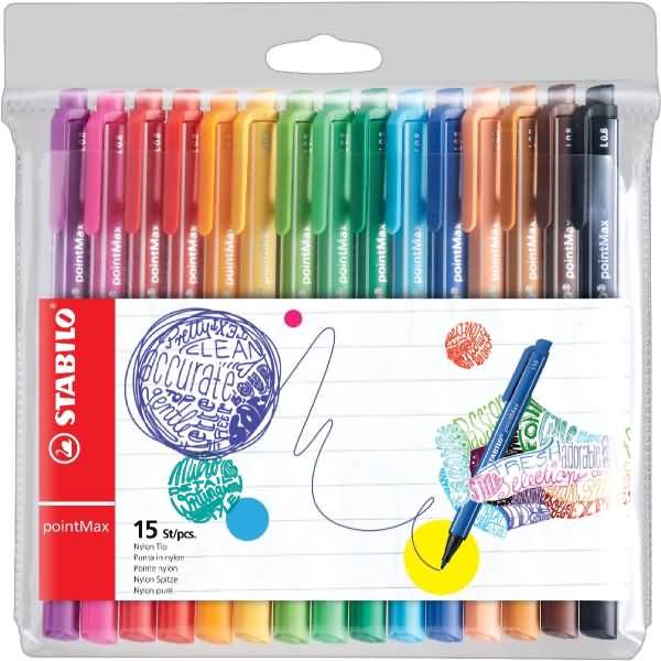 Filzschreiber pointMax 0,8 mm sortiert Etui VE=15 Farben