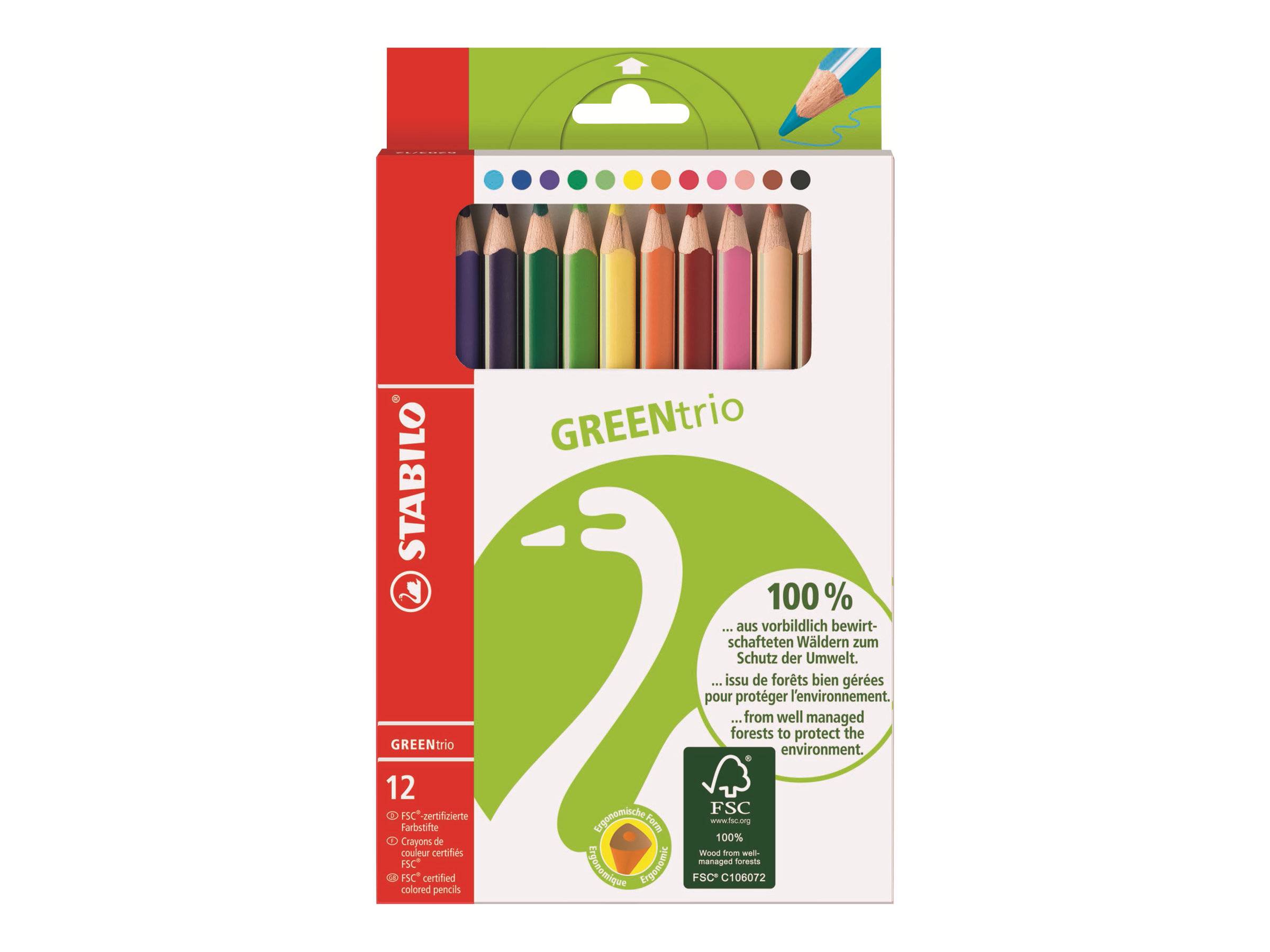 STABILO GREENtrio - Farbstift - verschiedene Farben - 4.2 mm (Packung mit 12)