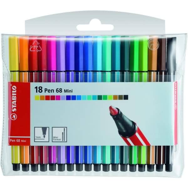 Fasermaler Pen 68 Mini Kunststoffetui mit 18 Stiften