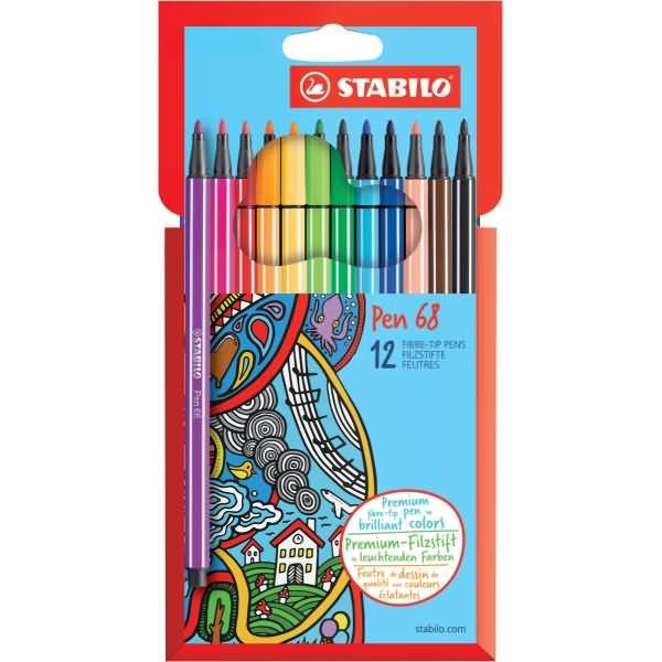 Fasermaler Pen 68 Kartonetui 12 Farben
