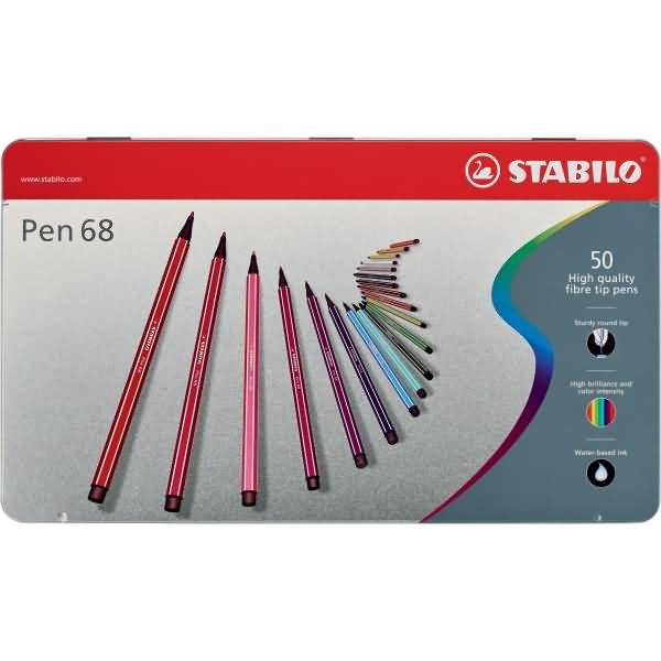 Fasermaler Pen 68 Metalletui mit 50 Stiften