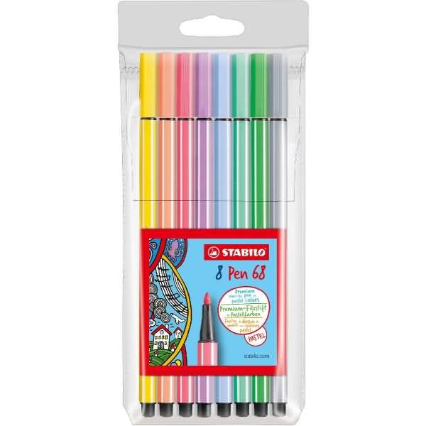 STABILO Pen 68, 8 Farben, Mehrfarbig, Rundspitze, 1 mm, Mehrfarbig, Hexagonal