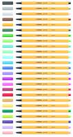 STABILO point 88 Mini - Fineliner - verschiedene Farben - 0.4 mm - fein (Packung mit 12)