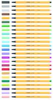 STABILO point 88 Mini - Fineliner - verschiedene Farben - wasserbasierte Tinte - 0.4 mm - fein (Packung mit 18)
