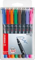 STABILO OHPen universal - Filzstift - permanent - gemischte Farben - 0.7 mm - fein - 8 Stücke (Packung mit 5)