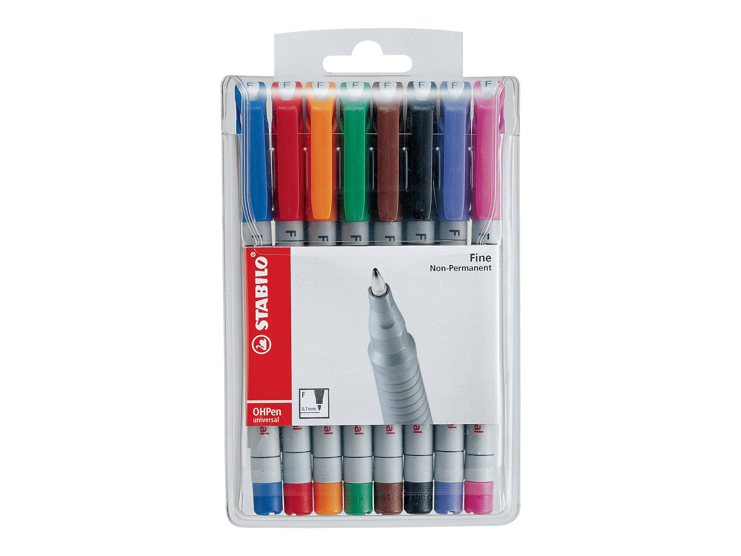 STABILO OHPen universal - Fineliner - nicht dauerhaft - für Overhead-Projektor-Folien - gemischte Farben - 0.7 mm - fein