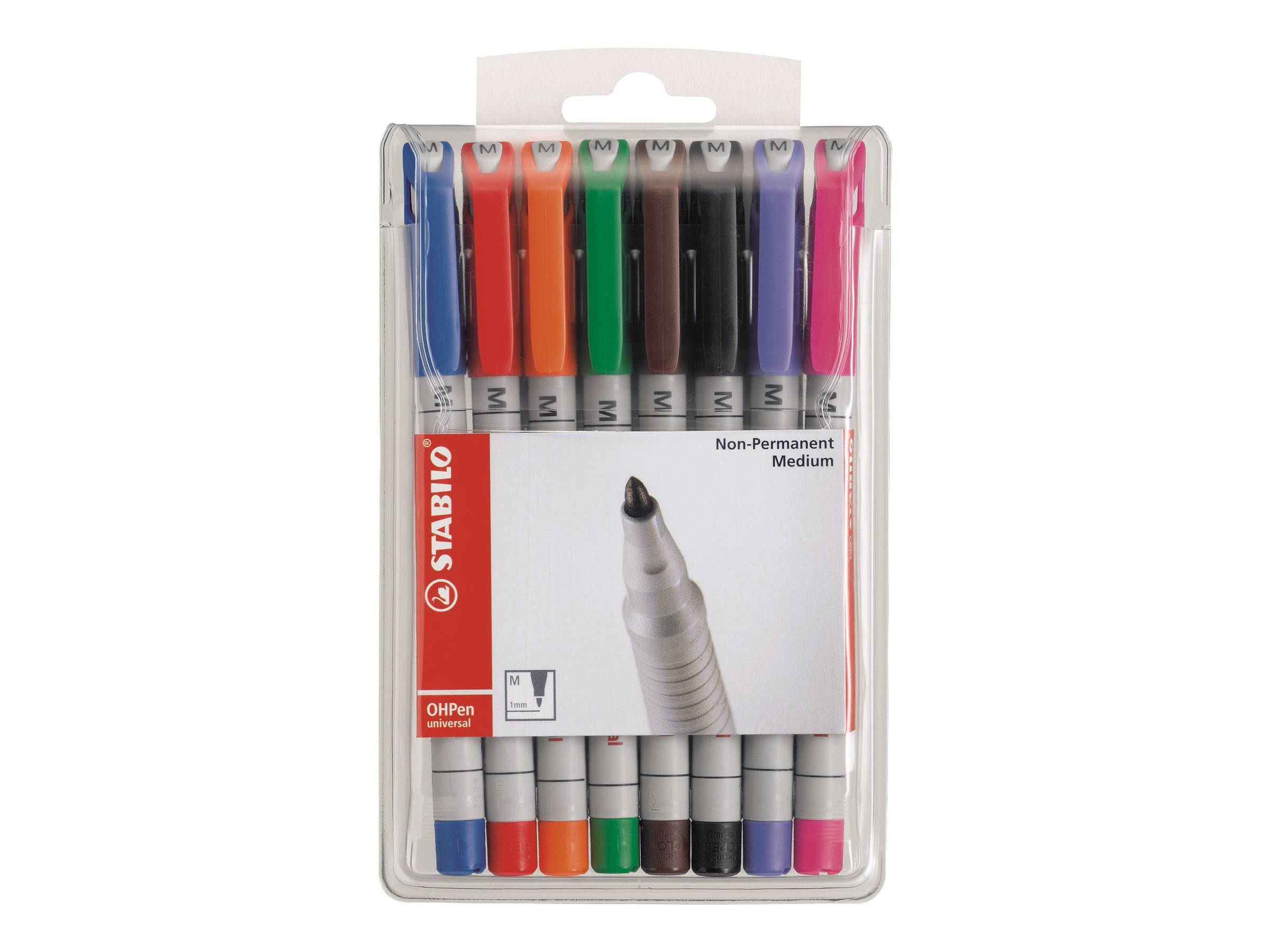 STABILO OHPen universal - Fineliner - nicht dauerhaft - für Overhead-Projektor-Folien - gemischte Farben - 1 mm - Mittel