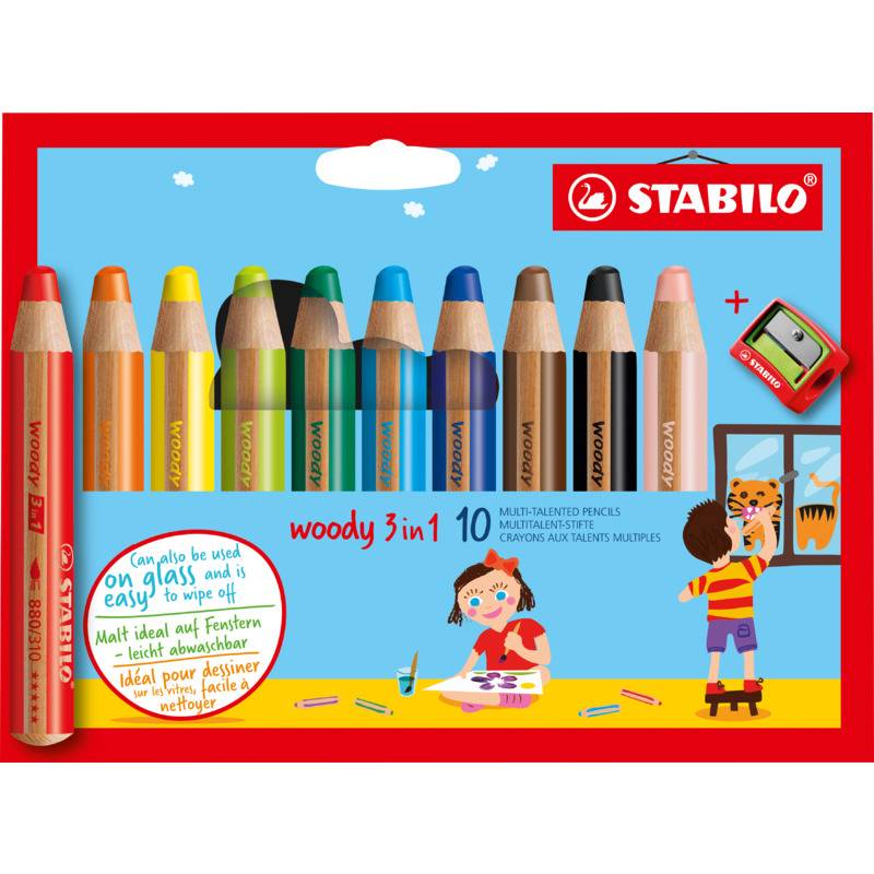 STABILO Multitalentstift woody 3 in 1, 10er Kartonetui