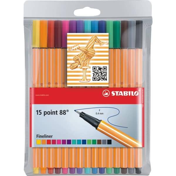 Fineliner point 88 Etui mit 15 Stiften