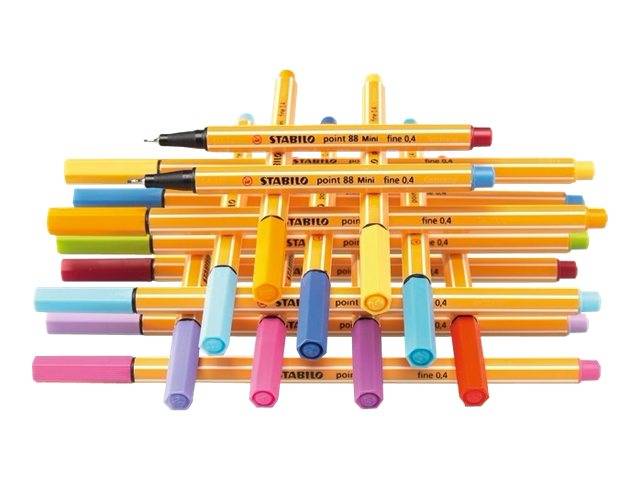 STABILO point 88 - Fineliner - gemischte Farben - 0.4 mm - fein (Packung mit 30)