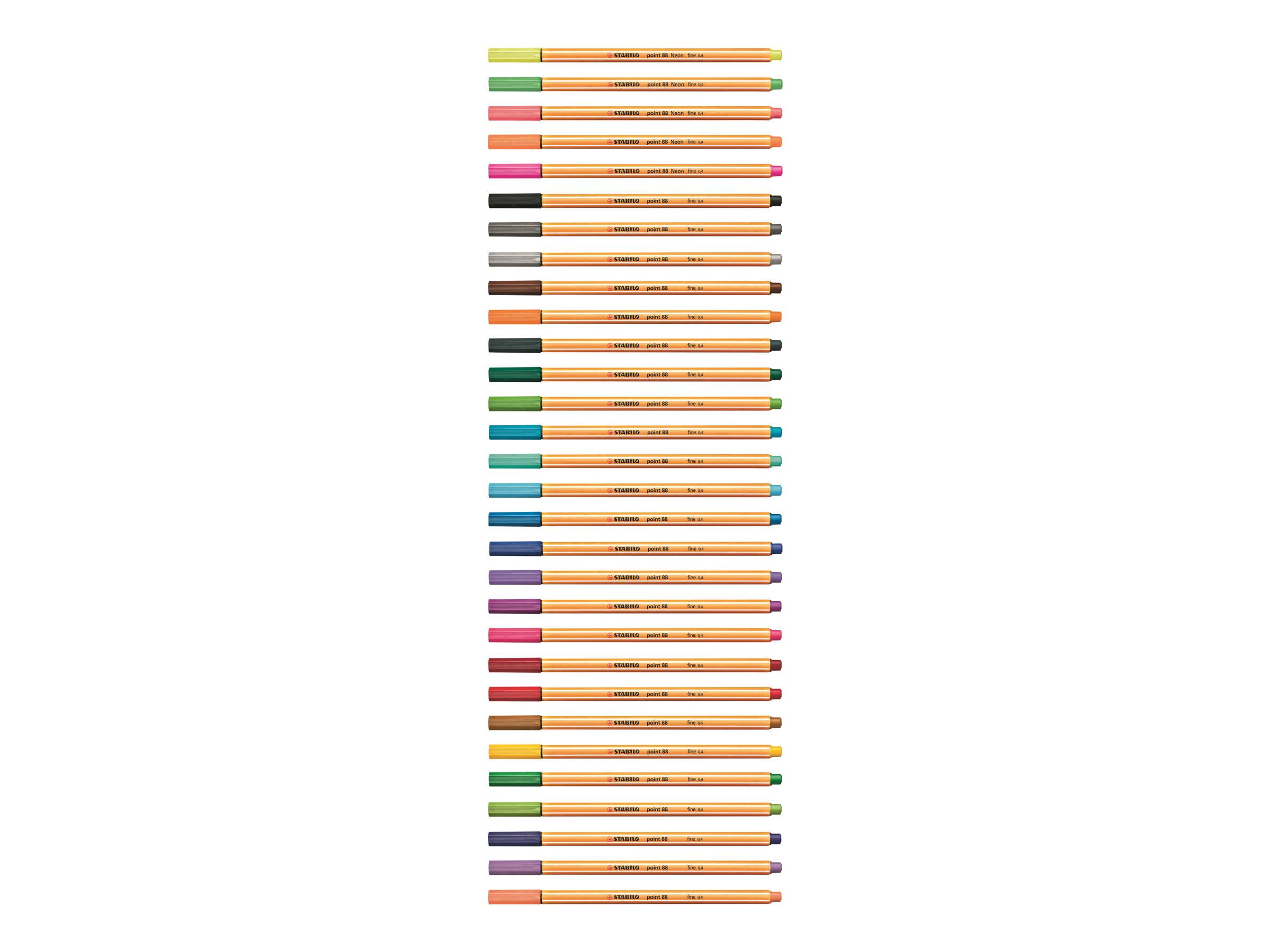 STABILO point 88 - Fineliner - gemischte Farben - 0.4 mm - fein (Packung mit 30)