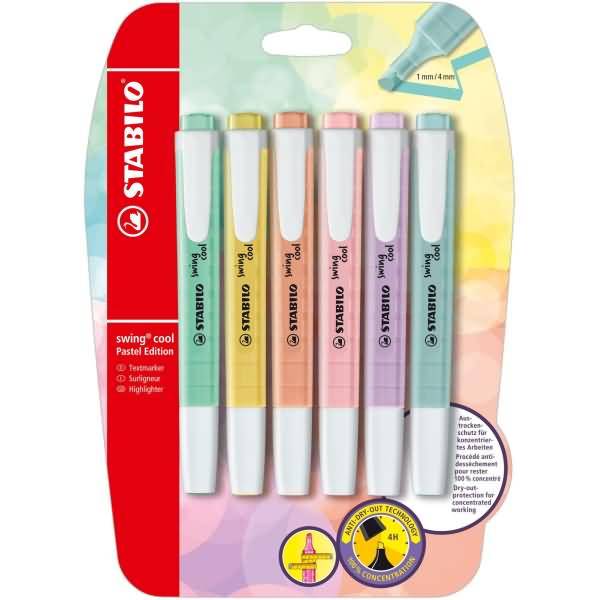 Textmarker swing cool Pastel Edition Blisterkarte 6 Stifte