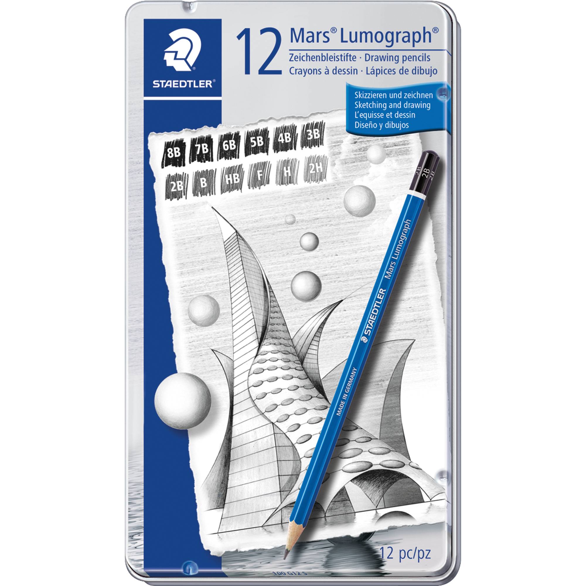STAEDTLER Bleistift Mars Lumograph 100 G12 S sort. 12 St./Pack.