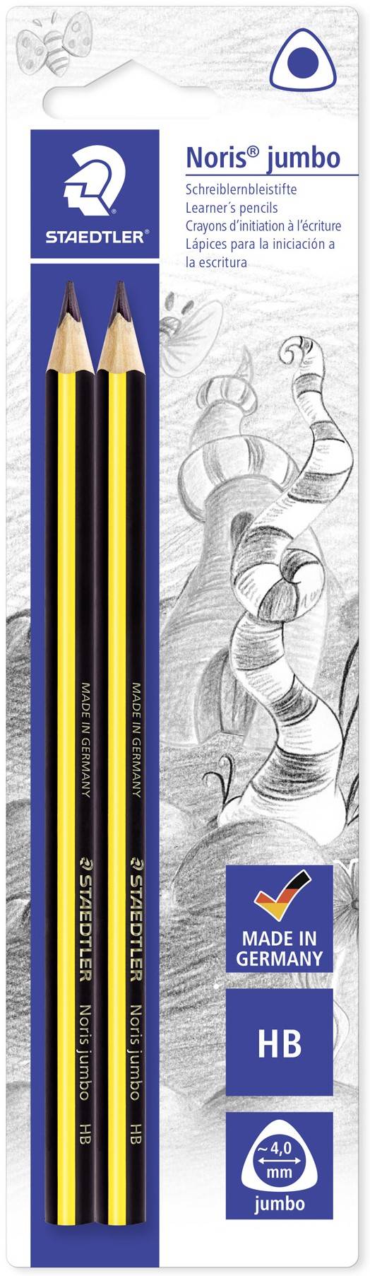 Staedtler Noris jumbo 119, HB, Schwarz, Gelb, Dreieckig, Deutschland, FSC, 4 mm