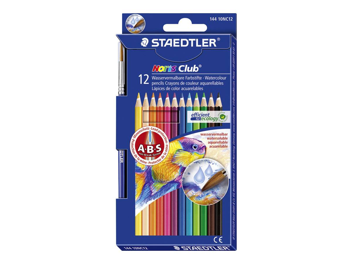 STAEDTLER Noris Club aquarell - Wasserfarbstift - gemischte Farben (Packung mit 12)