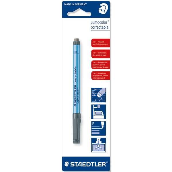 Folienstift Lumocolor correctable F 0,6mm schwarz