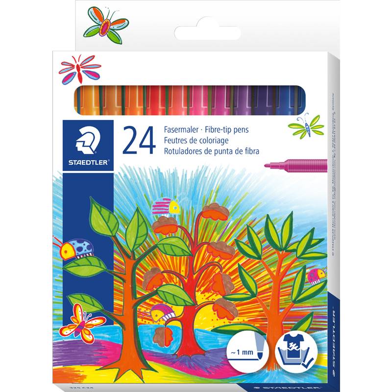 STAEDTLER Fasermaler Noris, 24er Kartonetui