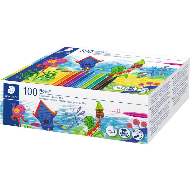 STAEDTLER Fasermaler Noris, 100er Schulbox